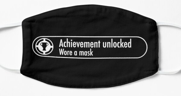 COVID-19 Mask headed Achievement Unlocked and subtitled Wore a Mask